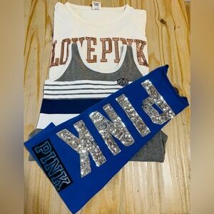 Victorias Secret PINK Women’s Top Lot Tank Tops and 3/4 Length Boyfriend Sequins
